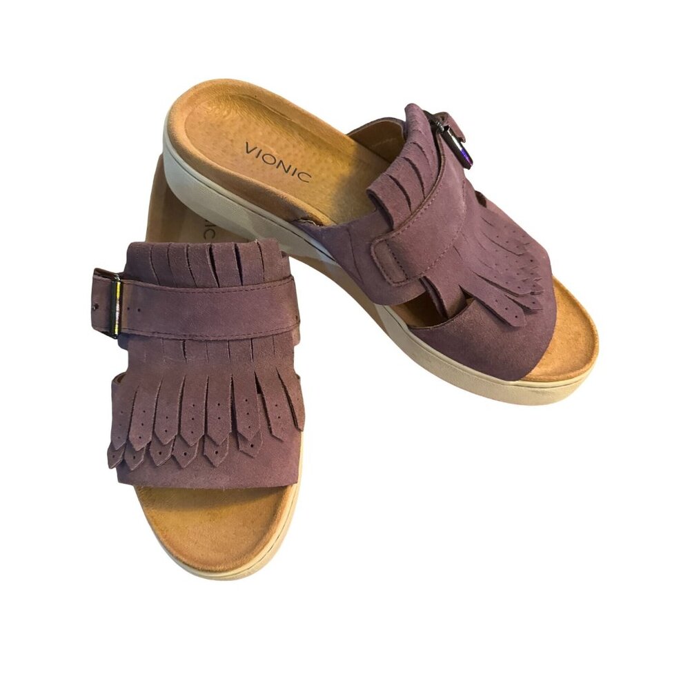 Vionic Splendid Fillmore Kilte Sandal- Size US 7.5 Purple M ule Slip On- Very Li